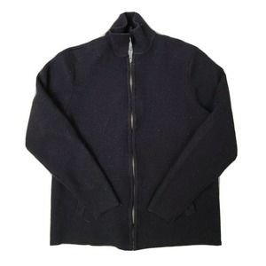 Alfani Women's Wool Sweater Black Full Zip Long Sleeve Size Small